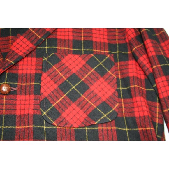 VTG Pendleton Wool Plaid Shirt Jacket 3 Button Pocket Topster Mens M Lumberjack - Picture 5 of 10